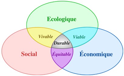 Schéma RSE : écologie, économie, social, pour une entreprise viable, vivable, durable, équitable